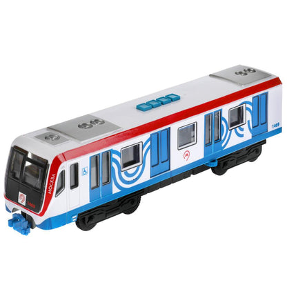 Технопарк. Вагон метро метрополитен 30см, пластик свет-звук двери, син, арт.SUBWAYMSC-30PLMETRO-WHBU