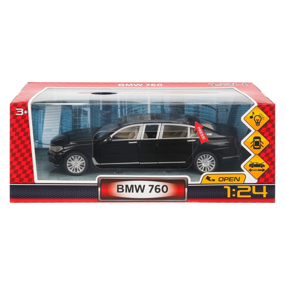 Machine en métal pour BMW 760, 22 cm, double, capot, bagage, inertie - en cor.24шт