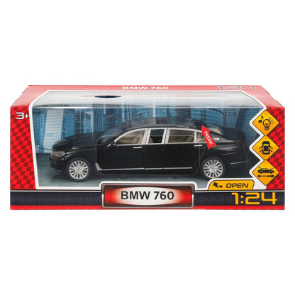 Machine en métal pour BMW 760, 22 cm, double, capot, bagage, inertie - en cor.24шт