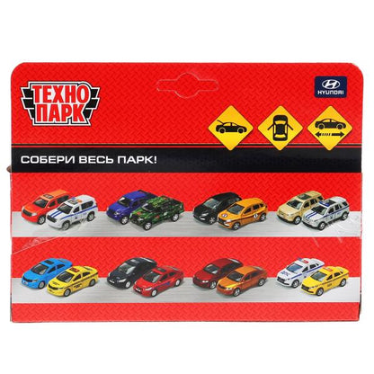 Машина металл "hyundai Solaris" 12см, открыва.двери, инерц., синий в кор. Технопарк в кор.2*36шт