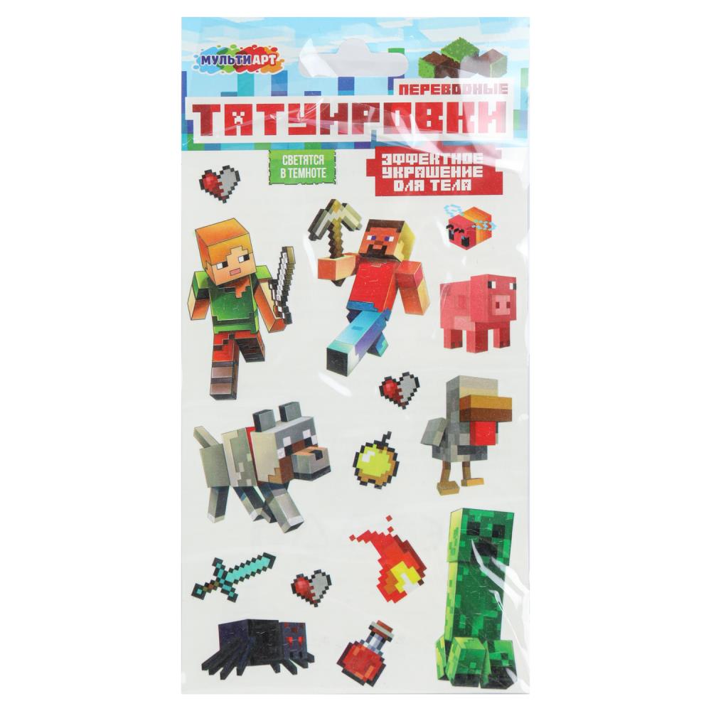 Тату светящиеся квадратный мир МУЛЬТИ АРТ в кор.200шт