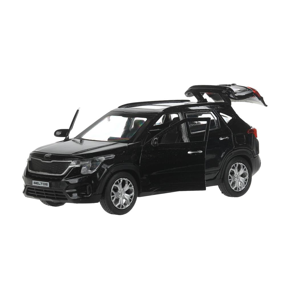 SELTOS-12-BK Машина металл KIA seltos длина 12 см, двери, багаж., инерц, черный, кор. Технопарк в ко