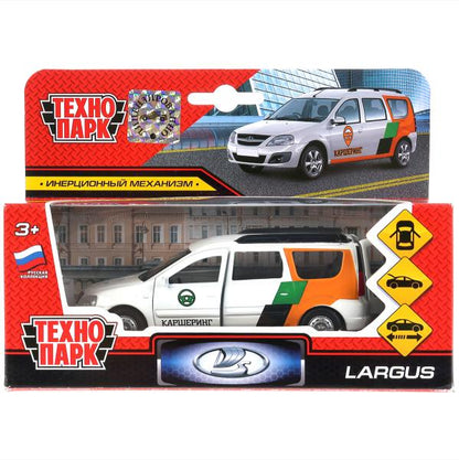 Машина металл LADA largus каршеринг 12см, откр.двери, багажник, инерц. в кор. Технопарк в кор.2*24шт
