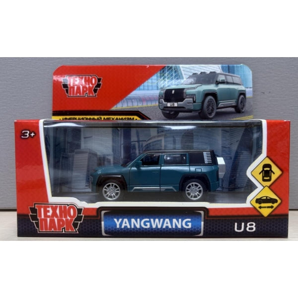 Машина металл yangwang u8 длина 10,5 см, инерw, светло-зеленый МАТОВЫЙ, кор. Технопарк