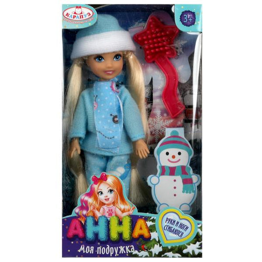 Кукла 15 см Анна, руки и ноги сгиб, акс, кор КАРАПУЗ в кор.120шт