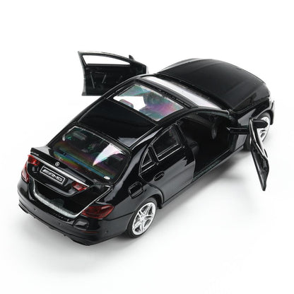 Машина металл MERCEDES-BENZ e-class amg 12см, дв,баг,ин,черный, кор. Технопарк в кор.2*36шт