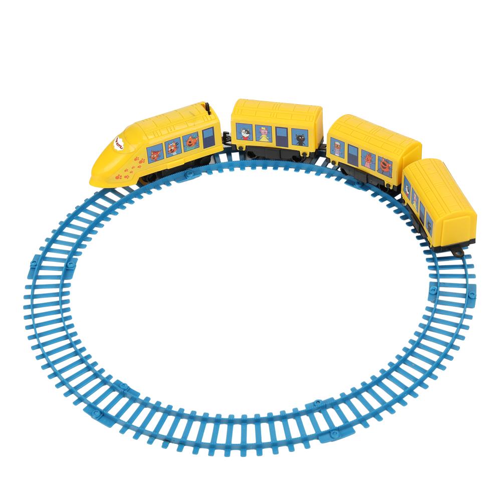 Железная дорога мультяшная Три Кота длина пути 90, кор.28*18*4см ТЕХНОДРАЙВ в кор.2*66шт