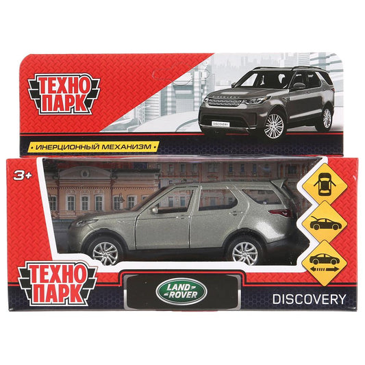 Машина металл LAND ROVER DISCOVERY 12см, открыв. двери, инерц, серый, в кор. Технопарк в кор.2*36шт
