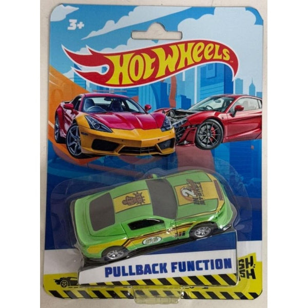 Машина пластик hot wheels 8 см, инерц, подв. дет., зеленый Технопарк