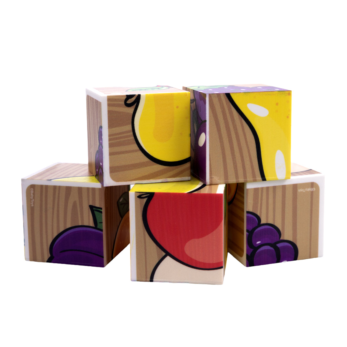 Кубики "Фрукты" (без обклейки) 6 шт Jouets pour bébé