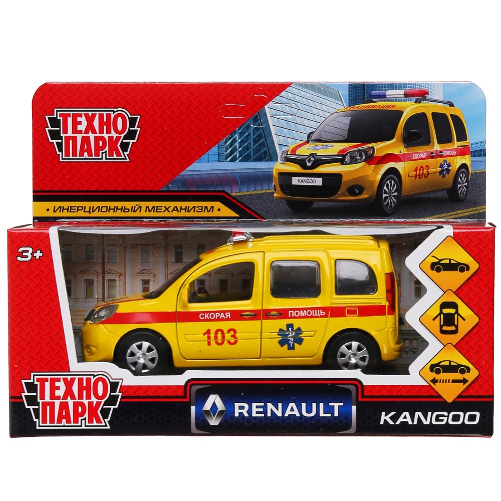 Technoparc. Modèle "Renault Kangoo Реанимация" métal 12 cm double, bagage, jaune, art.KANGOO-12AMB-YE