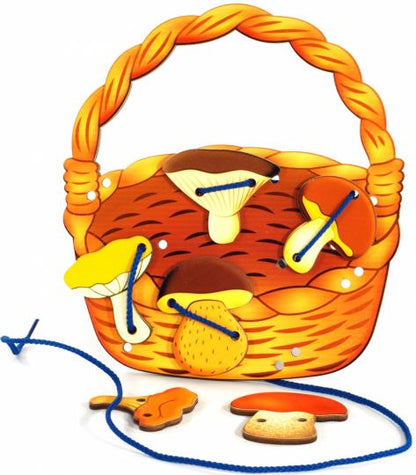 Шнуровка "Корзина с грибами" арт.7930 (дерево) /35