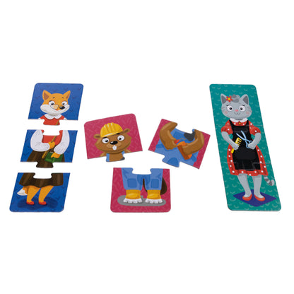 Пазлы тройные "Звери и профессии" 24 эл Baby Toys (макси)