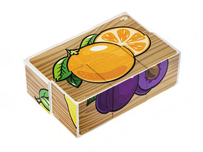 Кубики "Фрукты" (без обклейки) 6 шт Jouets pour bébé