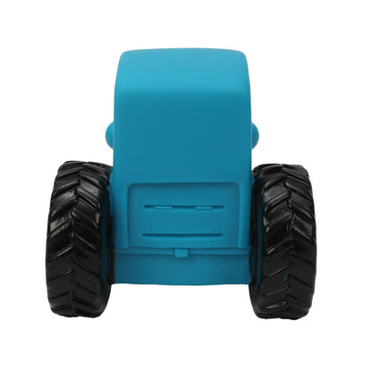 Игрушка пластизоль для ванны СИНИЙ ТРАКТОР с улыбкой 10 см, 1шт, сетка синяя КАПИТОШКА в кор.50шт