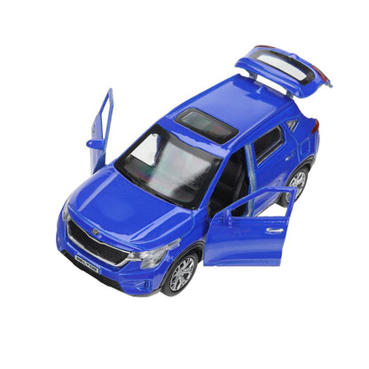 Машина металл KIA seltos длина 12 см, двери.,инерция, темно-синий, кор. Технопарк в кор.2*36шт