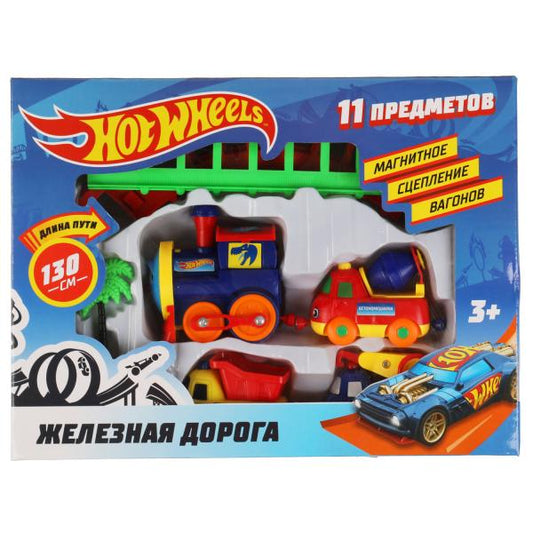 Железная дорога мультяшная ХОТ ВИЛС длина пути 130, кор.28*21*5,4см ИГРАЕМ ВМЕСТЕ в кор.2*15шт