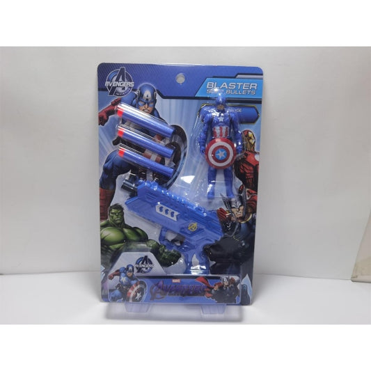 Бластер с мягкими пулями, фигурка, команда мтителей, блист.18,7*31,7*3см - в кор.2*96шт