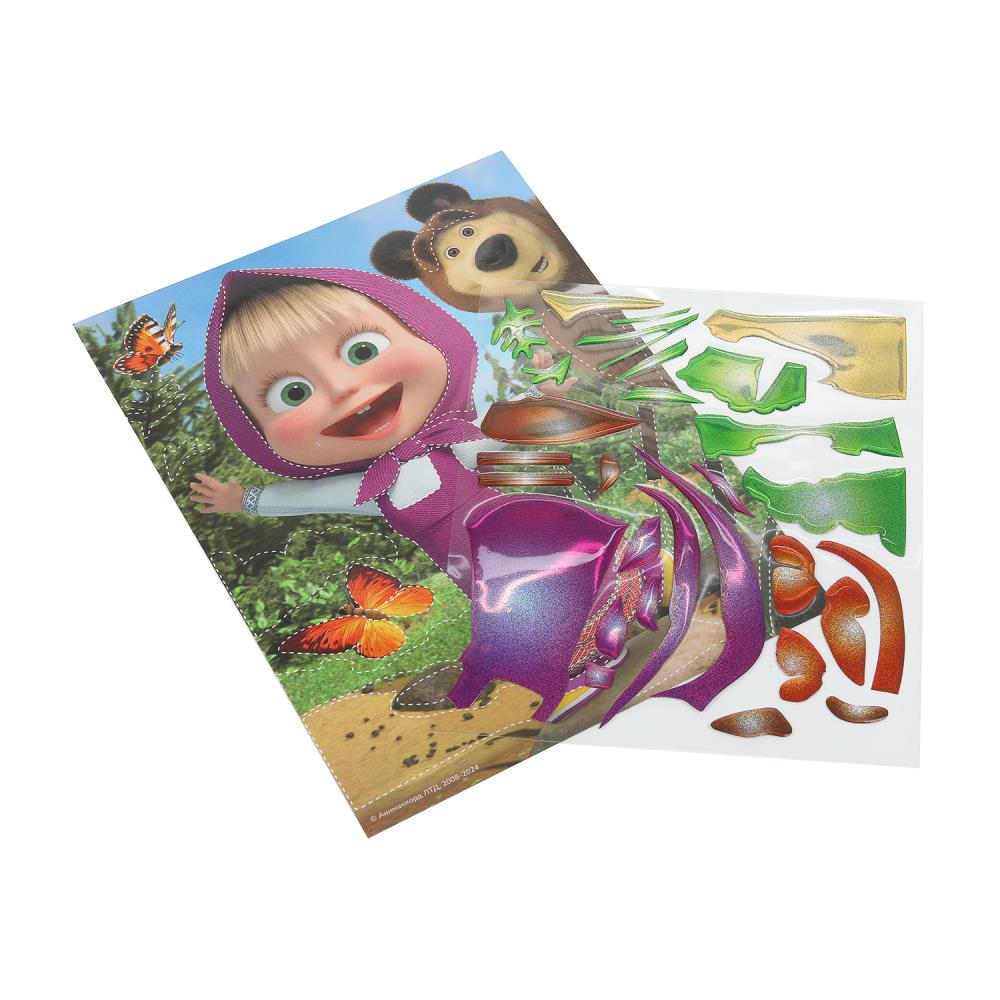 Аппликация гелевая Маша и Медведь МУЛЬТИ АРТ в кор.100шт