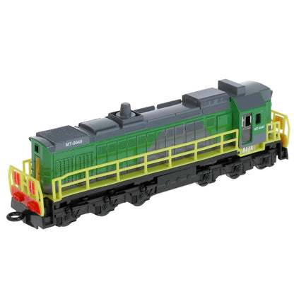 4630115529163 Модель металл свет-звук ЛОКОМОТИВ 19 см, двери, инерц, зеленый, кор. Технопарк в кор.2*2