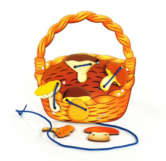 Шнуровка "Корзина с грибами" арт.7930 (дерево) /35