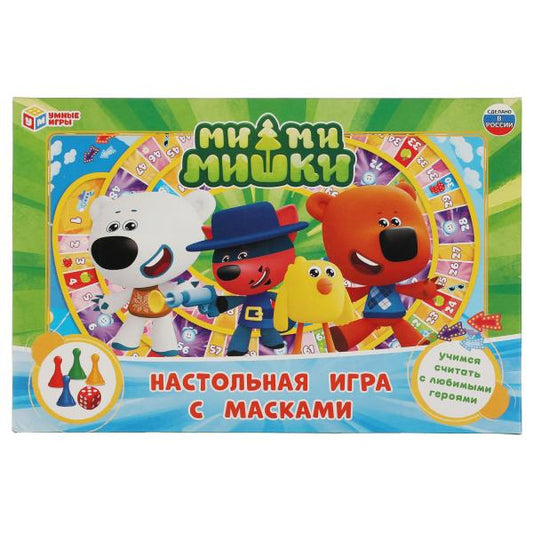 Ми-ми-мишки. Настольная игра-ходила с масками 4 шт. Умные игры в кор.20шт