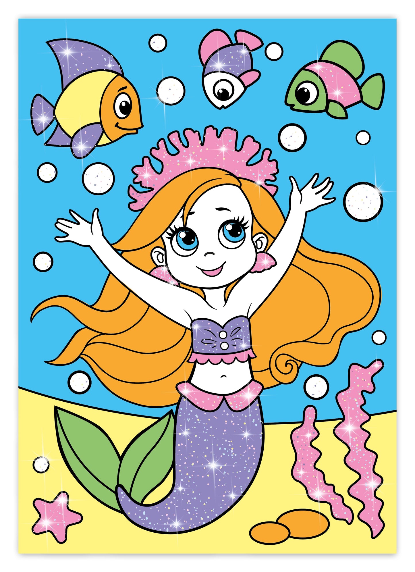 Набор для творчества. Раскраска с блестками "Русалочка"