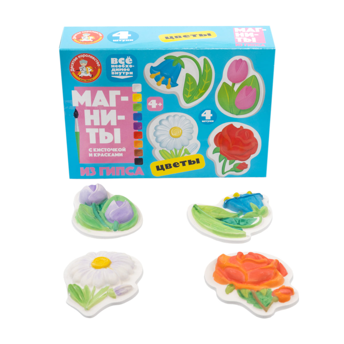 Магниты из гипса под роспись "Цветы"