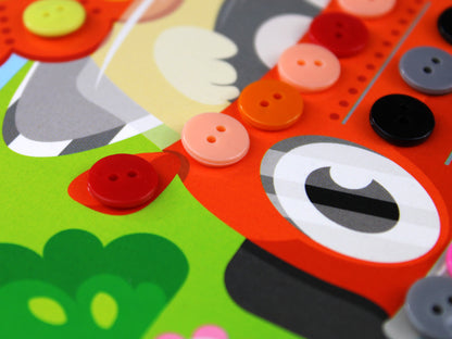 Аппликация из пуговиц "Львенок" 180х250 (европодвес)