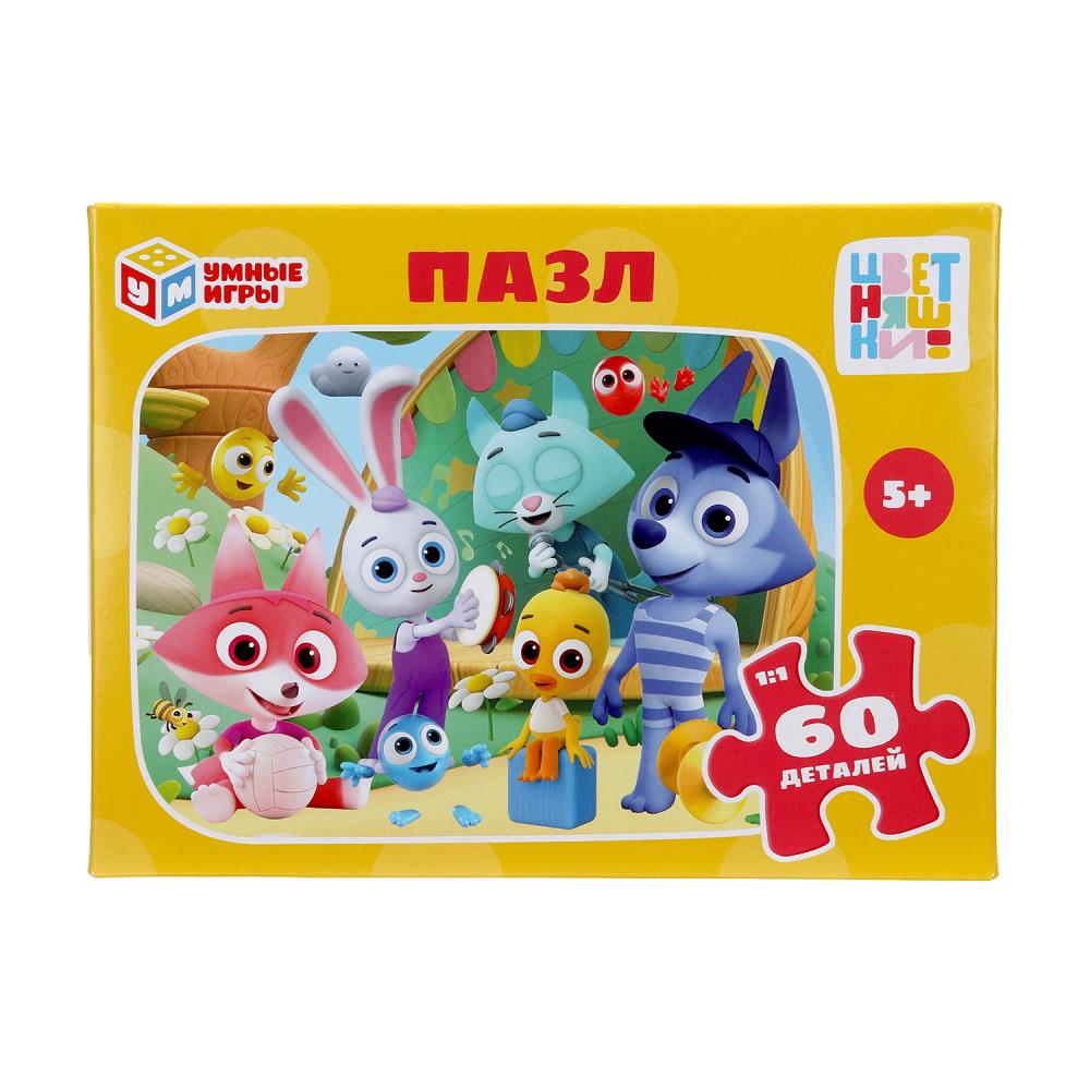 Цветняшки. Пазлы в коробке 60 détails. 190х141х35 mm. Умные игры в кор.24шт