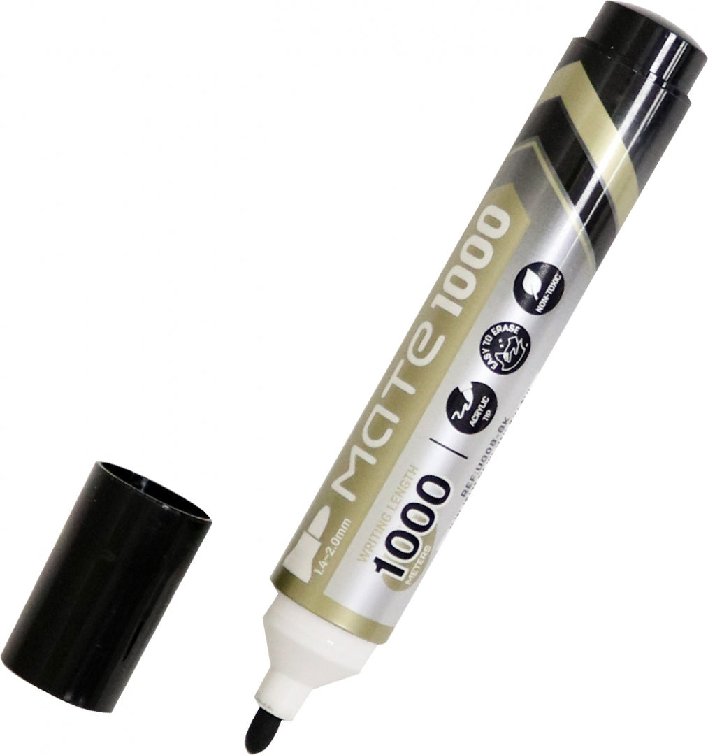 Маркер д/досок черный круг.пиш.нак. Mate,EU008-BK