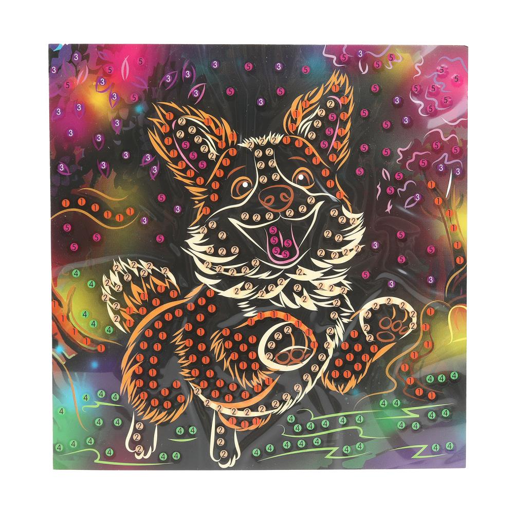 Mosaïque d'image pour téléphone noir 15*15, en corbeau, corgi MUSIC ATTA en cor.48шт