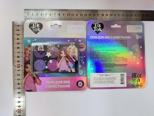 Косметика ДЛЯ ДЕВОЧЕК тени для век с блестками, 6 г TIK TOK GIRL в кор.4*24шт