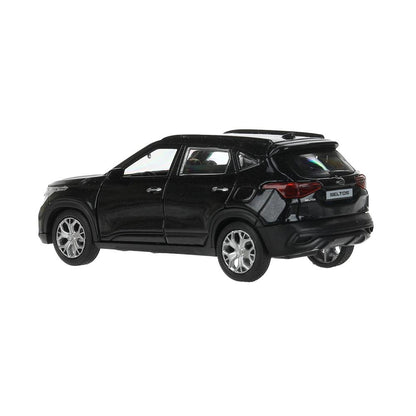 SELTOS-12-BK Машина металл KIA seltos длина 12 см, двери, багаж., инерц, черный, кор. Технопарк в ко
