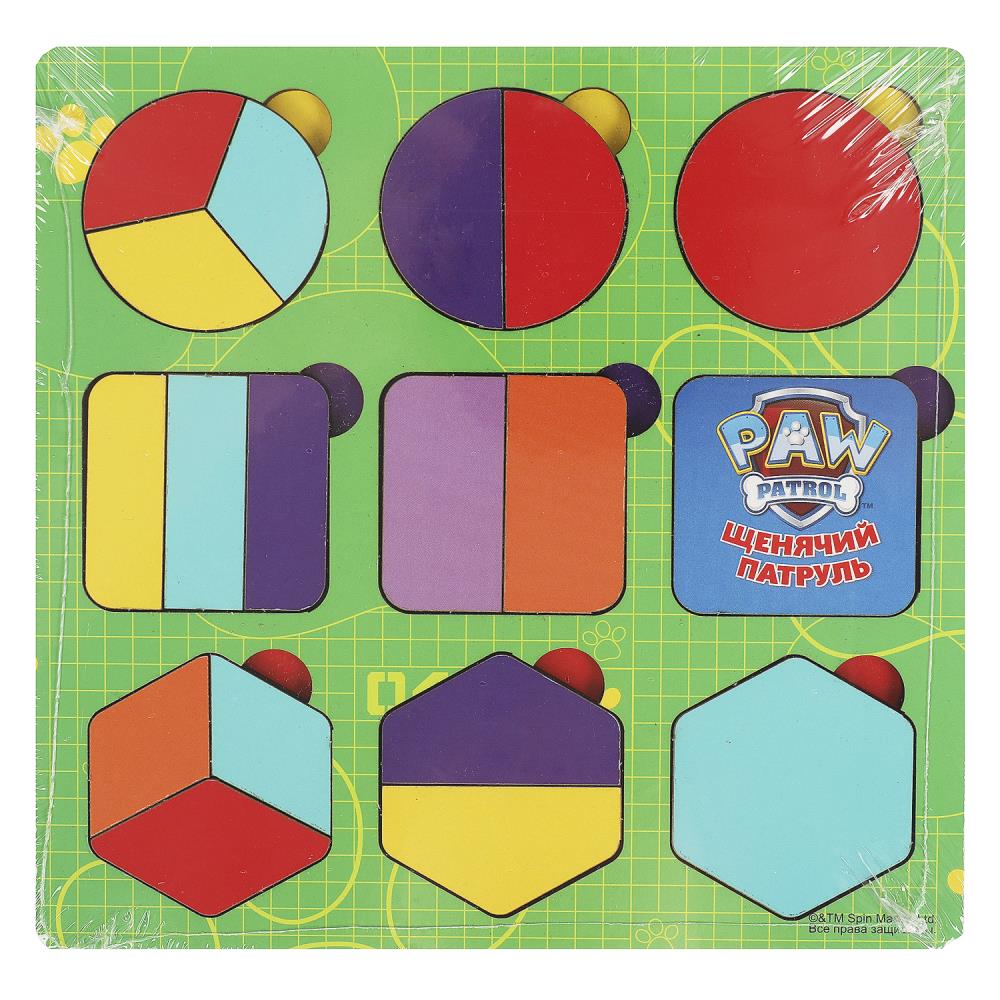 Рамка-вкладыш геометрические фигуры Щенячий Патруль 17*17см, термопакет Буратино в кор.20шт
