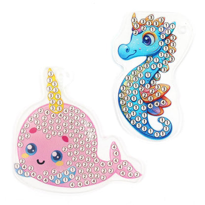 Брелоки алмазной мозаикой морские обитатели MultiArt в кор.50шт