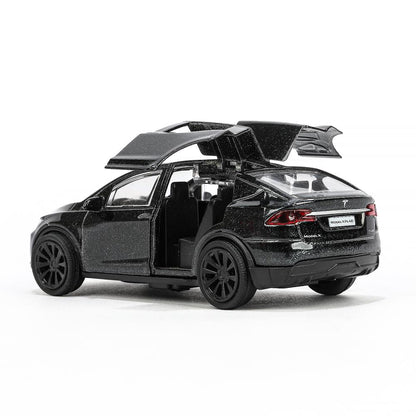 MODELX-12-BK Машина металл tesla model x plaid 12 см, двери, черн, кор. Технопарк в кор.2*36шт