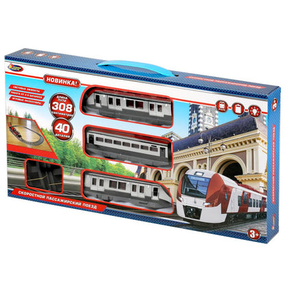 Железная дорога 308см на бат. со светом, с аксесс., в кор.,48*26*5см ТМ "ИГРАЕМ ВМЕСТЕ" в кор.2*12шт