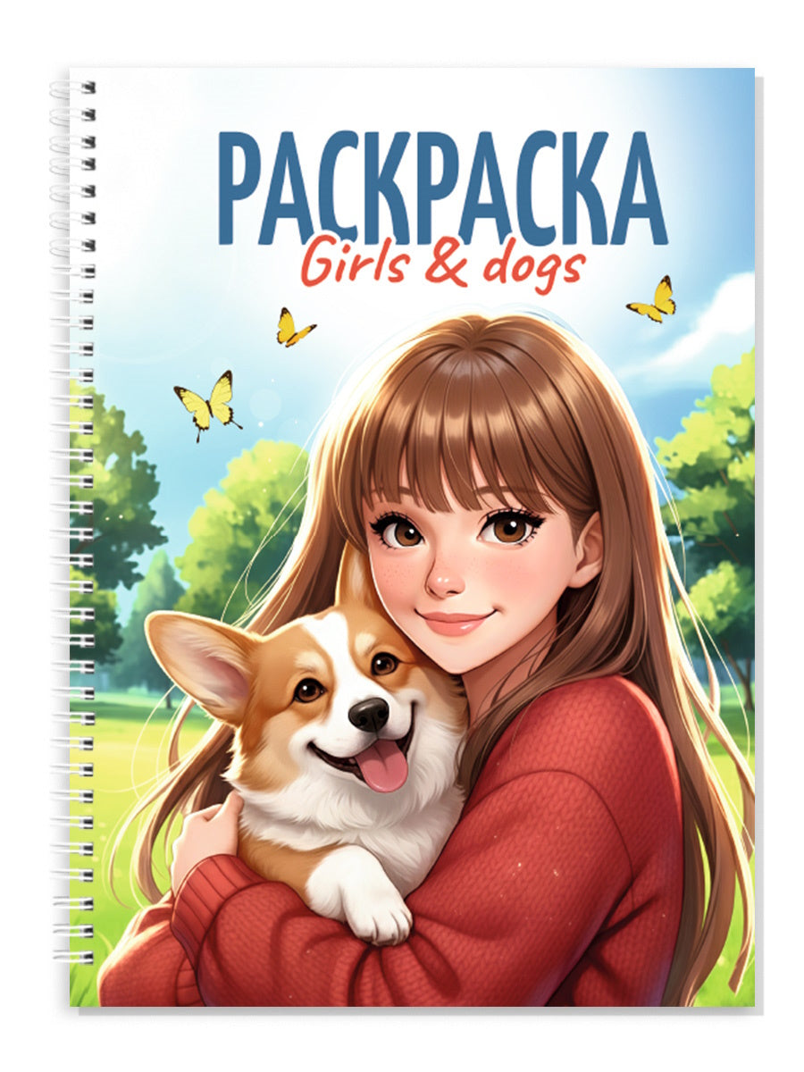 РАСКРАСКА-АНТИСТРЕСС. ДЕВУШКИ. Girls&Dogs