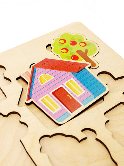 ИГРА РАЗВИВАЮЩАЯ ДЕРЕВЯННАЯ "ФЕРМА" (30Х21СМ) в кор.15шт