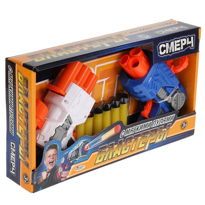 Игрушка-бластер с мягкими пулями в кор. 30*5,5*16см ИГРАЕМ ВМЕСТЕ в кор.2*24шт