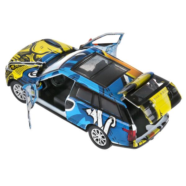 Машина металл RANGE ROVER VOGUE ГРАФИТИ 12 см, дв, баг, инерц, ассорт, кор. Технопарк в кор.2*36шт