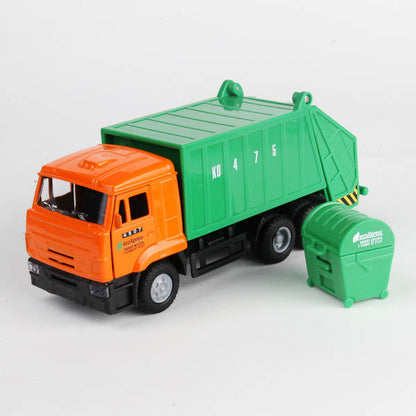 МАШИНА "ТЕХНОПАРК" МЕТАЛЛ. ИНЕРЦ. КАМАЗ МУСОРОВОЗ, СВЕТ+ЗВУК, 1:43 ОТКРЫВ. ДВЕРИ В КОР. в кор.2*24шт