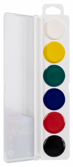 Акварель 6цв без кист. пласт.уп.,АКВП06КР