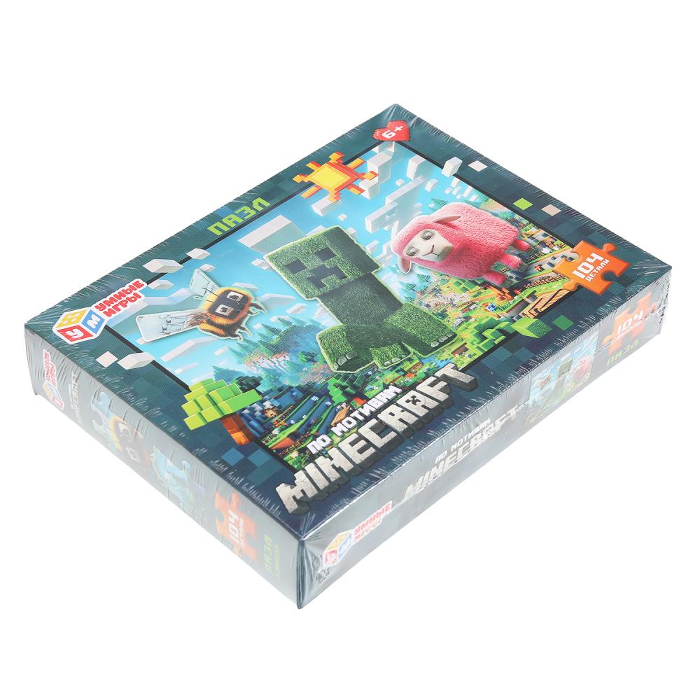 По мотивам Майнкрафт. Пазлы классические в коробке. 104 детали. 190х141х35мм. Умные игры в кор.24шт