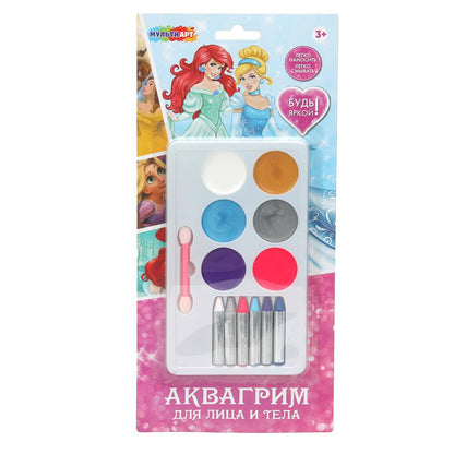 Аквагрим МИКС принцессы дисней МУЛЬТИ АРТ в кор.48шт