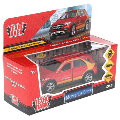 GLE-12DELI-RD Машина металл MERCEDES-BENZ GLE КАРШЕРИНГ 12 см, двери, багаж, красный, кор. Технопарк