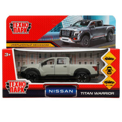 Машина металл NISSAN TITAN МАТОВЫЙ 12,5 см, двери, багажник, инерц, серый, кор. Технопарк в кор.2*36шт
