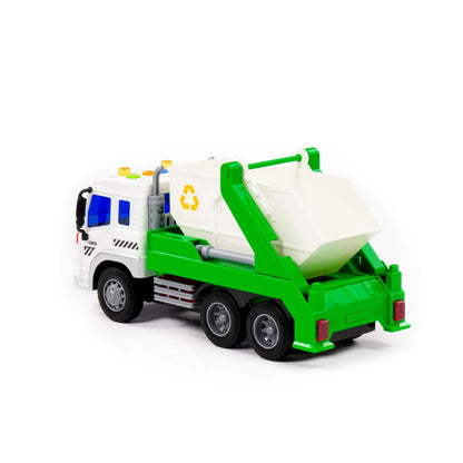 Полесье. Автомобиль инерционный "Сити" контейнеровоз свет,звук (зелёный) (в коробке) арт.86198 /8