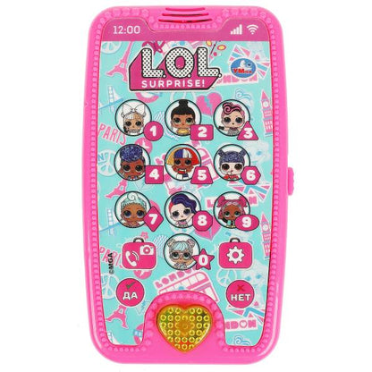 Музыкальный телефончик ЛОЛ 120+ песен,стихов,звуков.свет.блист.бат. Умка в кор.120шт